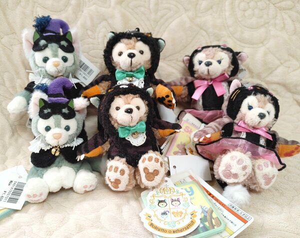 ダッフィー シェリーメイ ジェラトーニ ぬいぐるみバッジ ぬいぐるみストラップ ハロウィン 6点