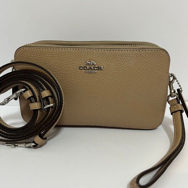 極美品 COACH コーチ キラ 2way ショルダーバッグ クラッチバッグ C金具 ウィロウ ベージュ レディース 88484