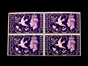 未使用 フリーメイソン イギリス 1946年 記念・特殊切手 3ペンス