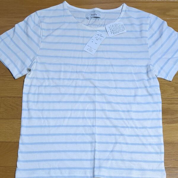 Timothy ボーダーTシャツ M ホワイト×水色 未使用