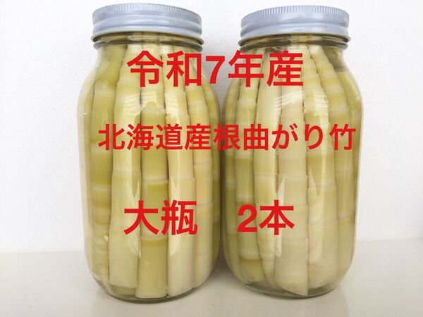 令和7年産 朝採り北海道産根曲がり竹 大瓶2本