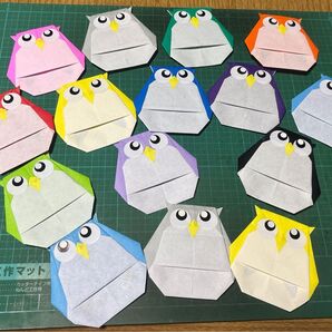 折り紙 フクロウ 15個 ハンドメイド 秋 敬老の日 ②