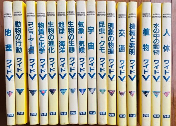 レトロな図鑑16冊セット 学研 Q&A学習ワイドV図鑑 難あり 美品 恐竜 宇宙 昆虫 花 動物 地球