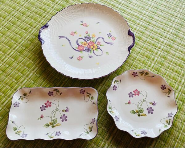富永陶器 Violet Romance 花柄 大皿 小皿TOMINAGA 日本製 プレート 洋食器 トミナガ