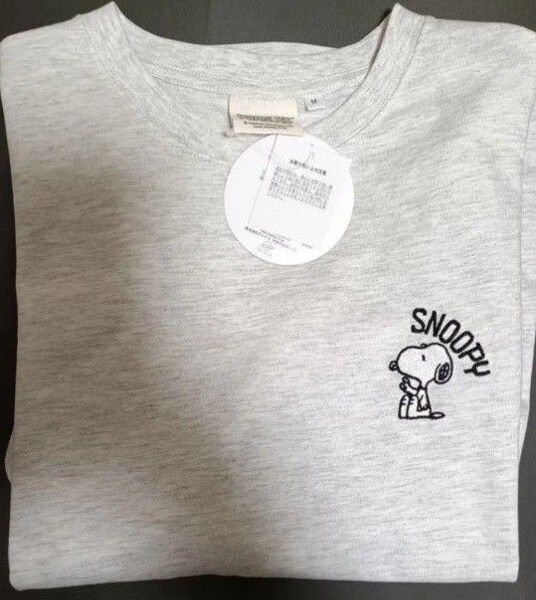 タグ付き未使用品 SNOOPY スヌーピー tシャツカットソーチュニック 胸ロゴ刺繍tシャツ