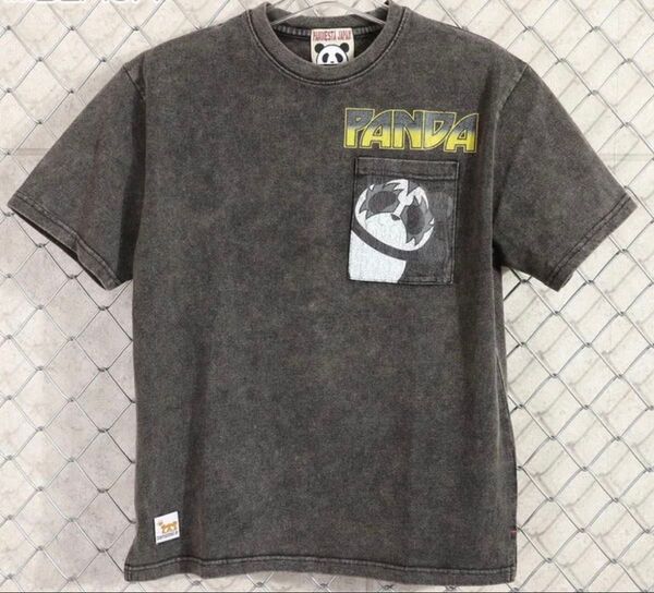 [PANDIESTA JAPAN】“ロックパンダ From Hell”パウダー加工プリント 半袖Tシャツ | 和柄 ティーシャツ