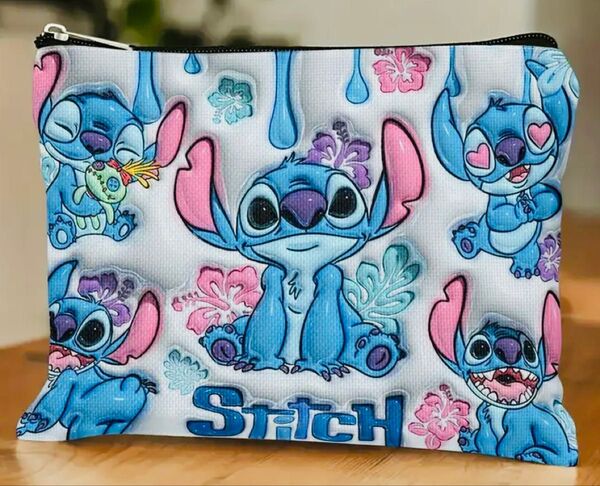 【スティッチチャーミングポーチ】化粧ポーチ 貴重品 様々な利用 防水加工 新品未使用未開封