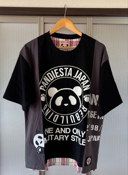 ☆PANDIESTA☆パンディエスタ 半袖Tシャツ チェック柄切り替え メンズ リメイクビッグサイズTee XL size A