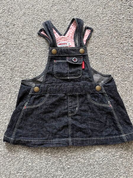 ミキハウス デニム ジャンパースカート ベビー 70〜80 ワンピース ベビー服 S 女の子