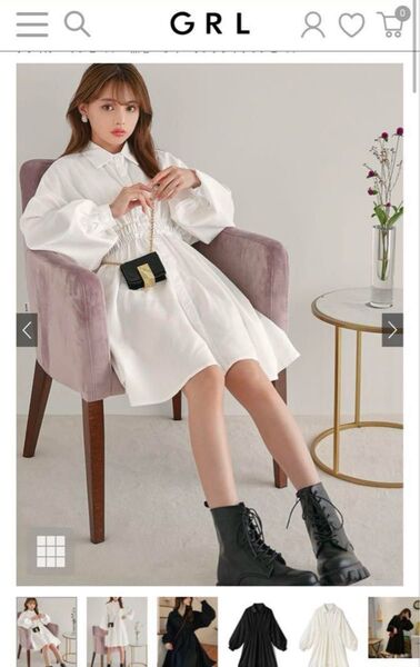 GRL グレイル シャツワンピース