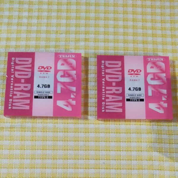【ジャンク500】カードリッジ付DVD-RAM 2枚セット TYPE2 現状渡し、無保証。