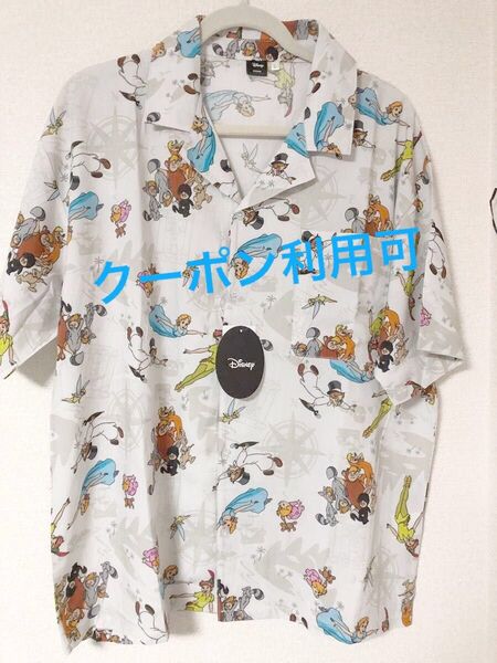 ピーターパン アロハシャツ 半袖シャツ メンズ Lサイズ 新品 ディズニー ウェンディ ジョン マイケル ロストキッズ