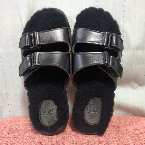 UGG ファーサンダル ブラック 24cm