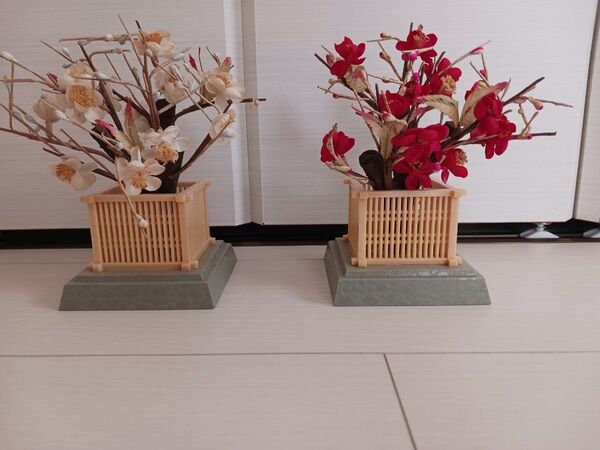 紅梅白梅 雛人形 雛道具 桜橘