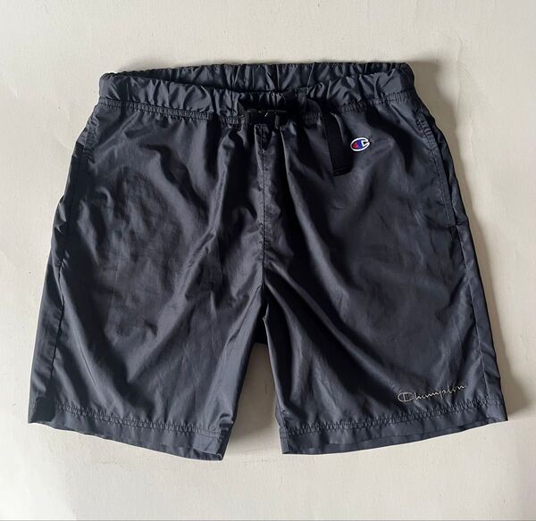 Champion チャンピオン ナイロンハーフパンツ L ナイロンショートパンツ ネイビーブラック ショーツ