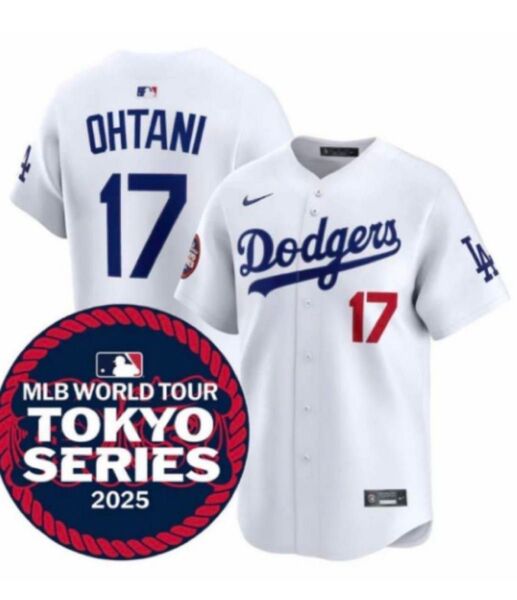 MLB 大谷翔平東京シリーズ ロサンゼルス・ドジャース ユニフォーム ホワイト 17番