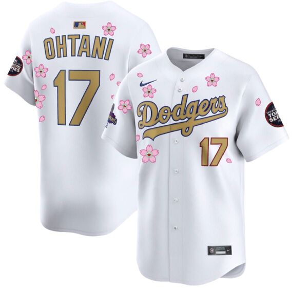 大谷 翔平 MLB ドジャース Nike ホワイト ナイキ ドコレクション ユニフォーム17番 桜ゴール