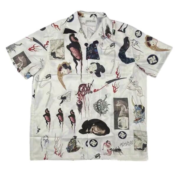 WACKO MARIA ワコマリア HAWAIIAN SHIRT S/S (お化け図半袖アロハシャツ) ホウイト