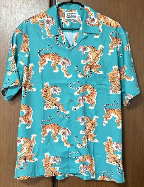 WACKO MARIA ワコマリア×TIM LEHI☆虎柄ハワイアン グリーン半袖 グリーン Tシャツ