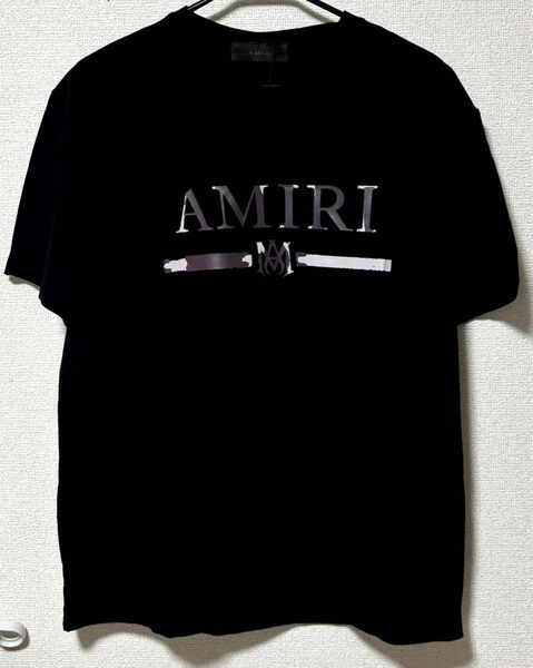 アミリAMIRI AMIRIロゴ 半袖 Tシャツ 男女兼用 薄いブラック