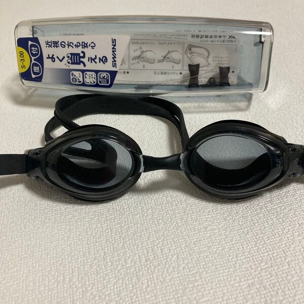 SWANS スイミングゴーグル SR-7M 度付き S-3.00 ブラック