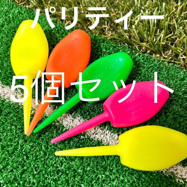 5個 真っ直ぐ飛ぶゴルフティー パリティー ネオンカラーGENGEN 蛍光 グリーンフォーク ピンク オレンジ グリーン イエロー