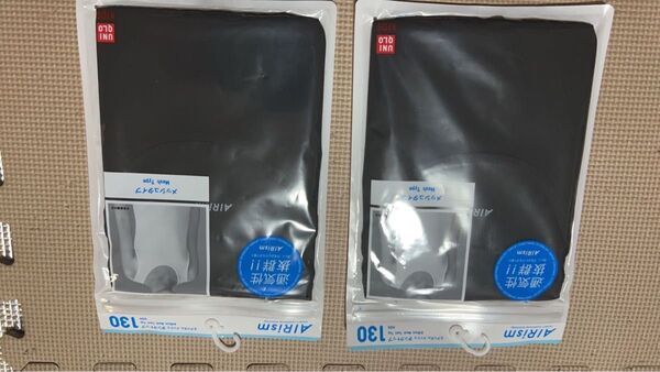 ★新品 2枚UNIQLO ユニクロ KIDS AIRism エアリズムメッシュタンクトップ 130 黒 ドライ 接触冷感
