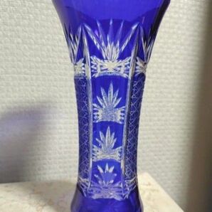 江戸切子 切子 花瓶 フラワーベース ガラス インテリア コレクション 置物 花器 未使用品 送料無料 匿名配送