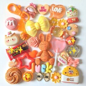 ☆デコパーツまとめ売り☆オレンジmix