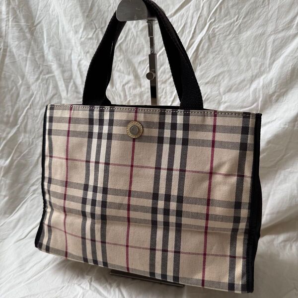 バーバリーロンドン トートバッグ キャンバス ノバチェック ベージュ BURBERRY