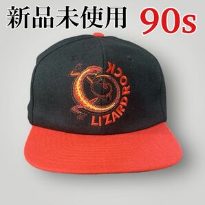 激レア 希少 新品未使用 90s Marlboro LIZARD ROCK キャップ 黒赤 刺繍入り 台湾製 マルボロキャップ