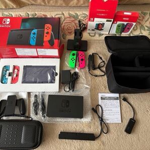 【256GBmicroSD追加】Nintendo Switch バッテリー強化版 新モデル 追加ジョイコン他、周辺機器等多数セット