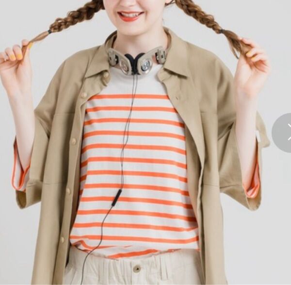 MUHET ミュエータ パネルボーダーTシャツ レディース 半袖