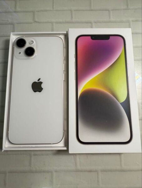 iPhone 14 スターライト 本体 128gb SIMフリー 箱あり 充電ケーブル(未使用)付き