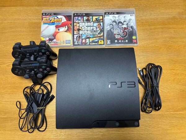 PlayStation3 CECH-3000B PS3 プレステ3 コントローラー2個 充電スタンド、ソフト3本付き