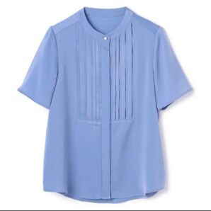 新品AOKI LES MUES Femme パールボタン付きタックブラウスM