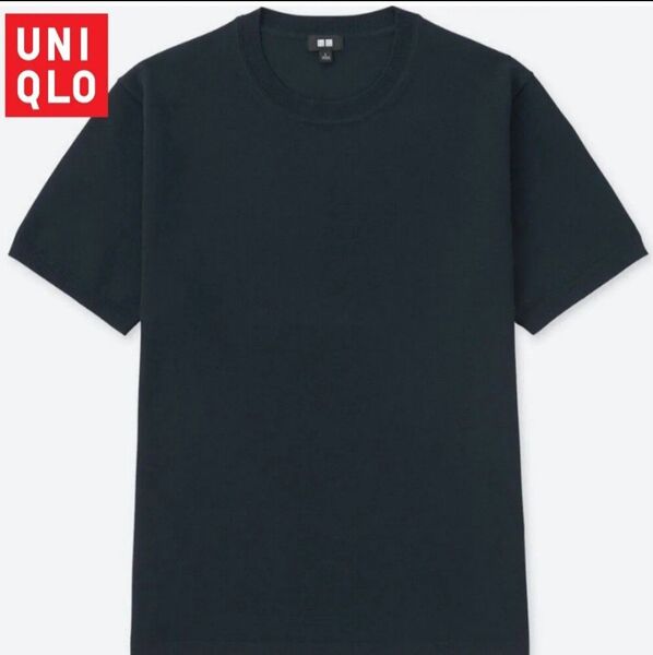 新品 UNIQLO ユニクロ ウォッシャブルクルーネックセーター ネイビー 紺 Lサイズ 未使用 タグ付き サマーニット