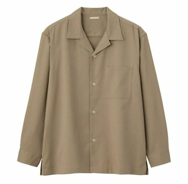 新品 GU ジーユー オープンカラーシャツ(長袖)ベージュ 3L XXL 未使用 タグ付き