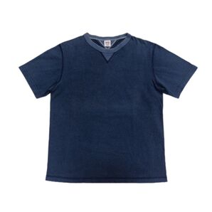 BARNS OUTFITTERS バーンズアウトフィッターズ 両Vガゼット クルーネック Tシャツ ネイビー 紺 L 日本製 古着