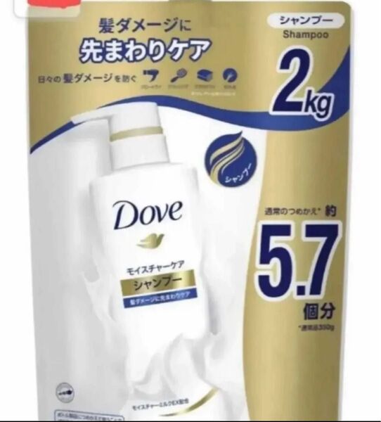 Dove(ダヴ) モイスチャーケア シャンプー 詰め替え用 超特大 2000g ホワイト