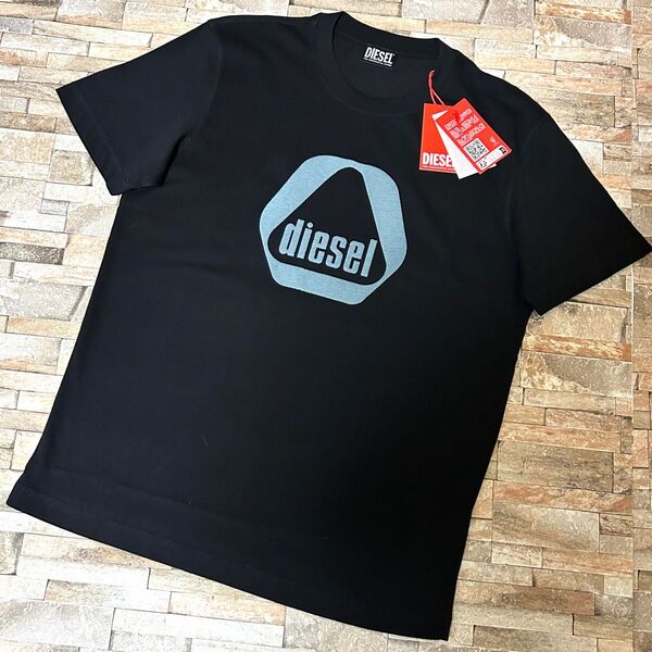 【新品】DIESEL ディーゼル/クルーネック グラフィックブランドロゴ Tシャツ カットソー 半袖 Lサイズ