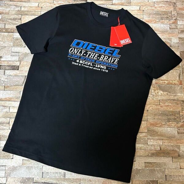 【新品】DIESEL ディーゼル/クルーネック デザインロゴデザインTシャツ カットソー 半袖 Mサイズ