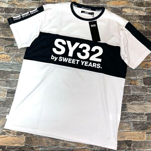 【新品】SY32 bysweetyears/クルーネック ツートンカラー Tシャツ カットソー XLサイズ 半袖