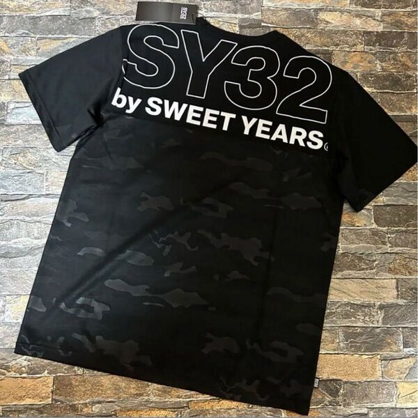 【新品】SY32/バックロゴ Tシャツ カットソー 吸水速乾 スポーツウェア 半袖 Mサイズ