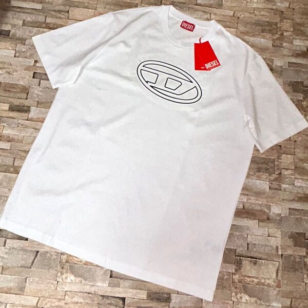 【新品】DIESEL ディーゼル/エンボス加工 オーパルDロゴ Tシャツ カットソーXXLサイズ