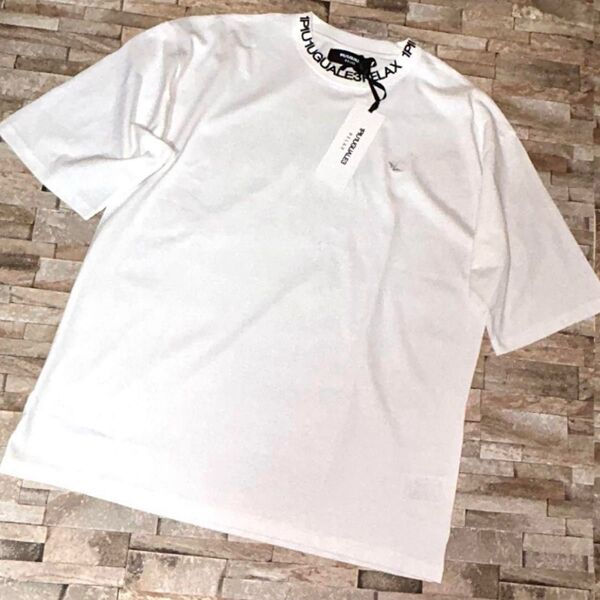 【新品】1PIU1UGUALE3 RELAX/オーバーサイズ ネックロゴ Tシャツ カットソー 半袖 XLサイズ