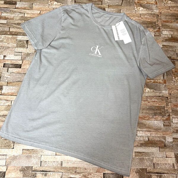 【新品】Calvin Klein カルバンクライン/アイコンロゴ デザインTシャツ カットソー 半袖 Lサイズ