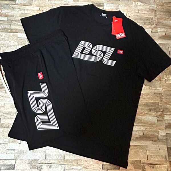 【新品】DIESEL ディーゼル/Tシャツ ショートパンツ セットアップ ルームウェア Lサイズ