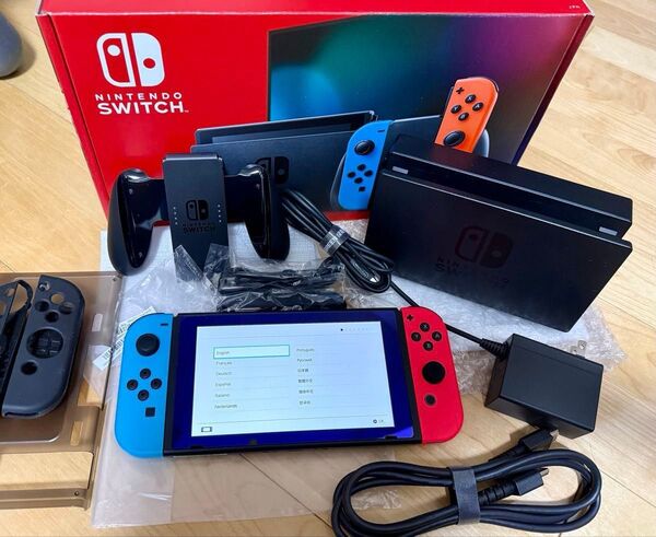 (美品)Nintendo Switch Joy-Con (L)ネオンブルー/(R)ネオンレッド 本体 ニンテンドー スイッチ