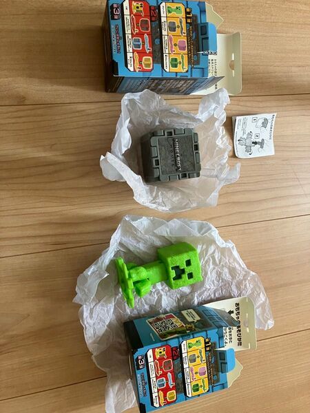 マインクラフト ザ・ムービー マクドナルド ハッピーセット 第一弾 マイクラ クリーパー 石ブロックとギャレット セット